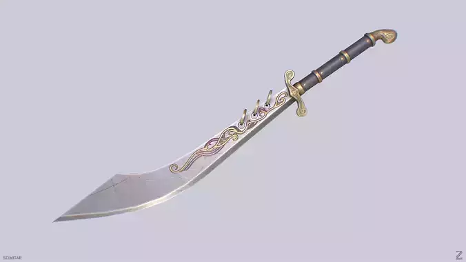 Scimitar Low-poly 3D model
