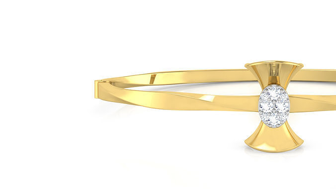 Hour Glass Shape Stylish Diamond Bracelet 3D print model