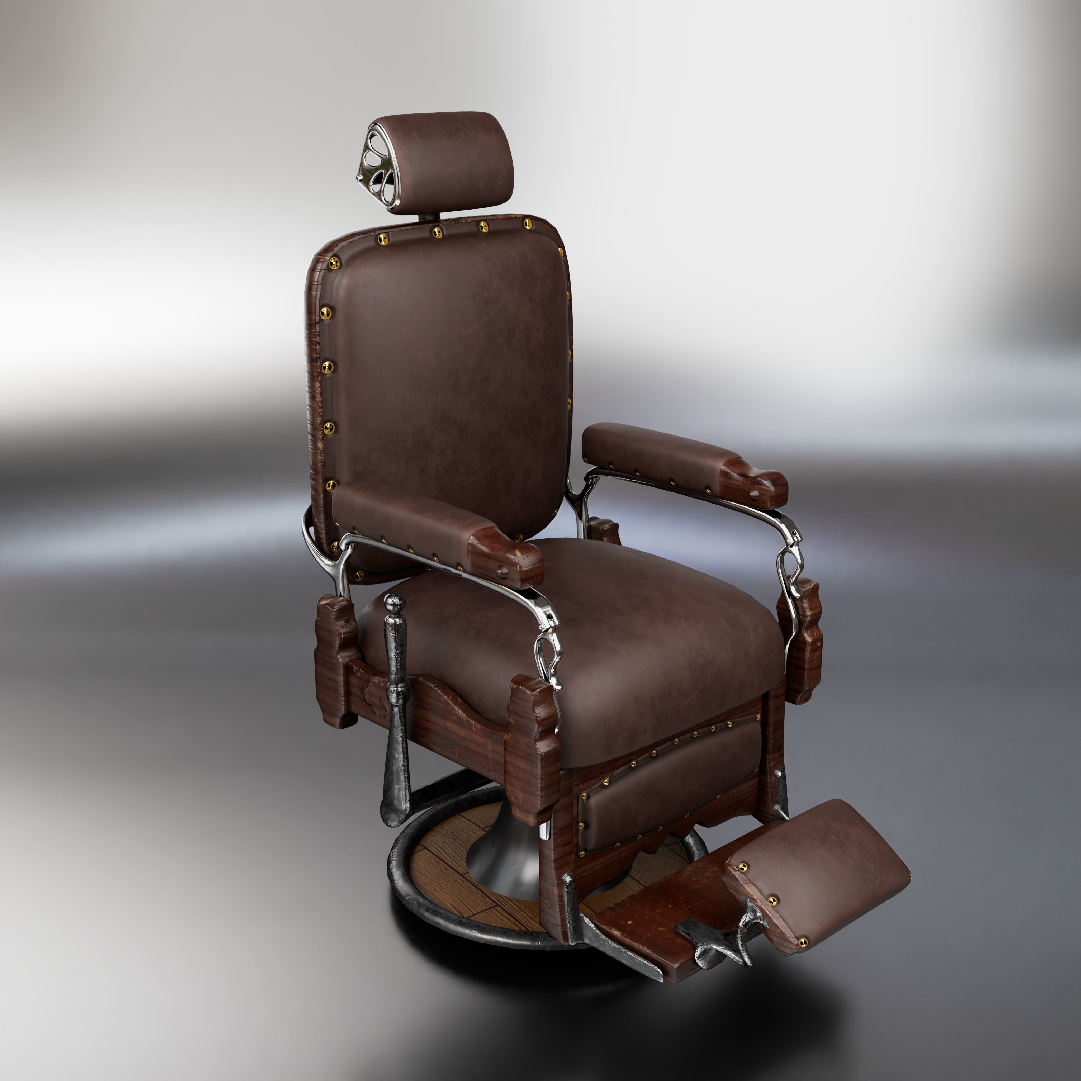 Low poly Salon Chair model Low-poly 3D model_2