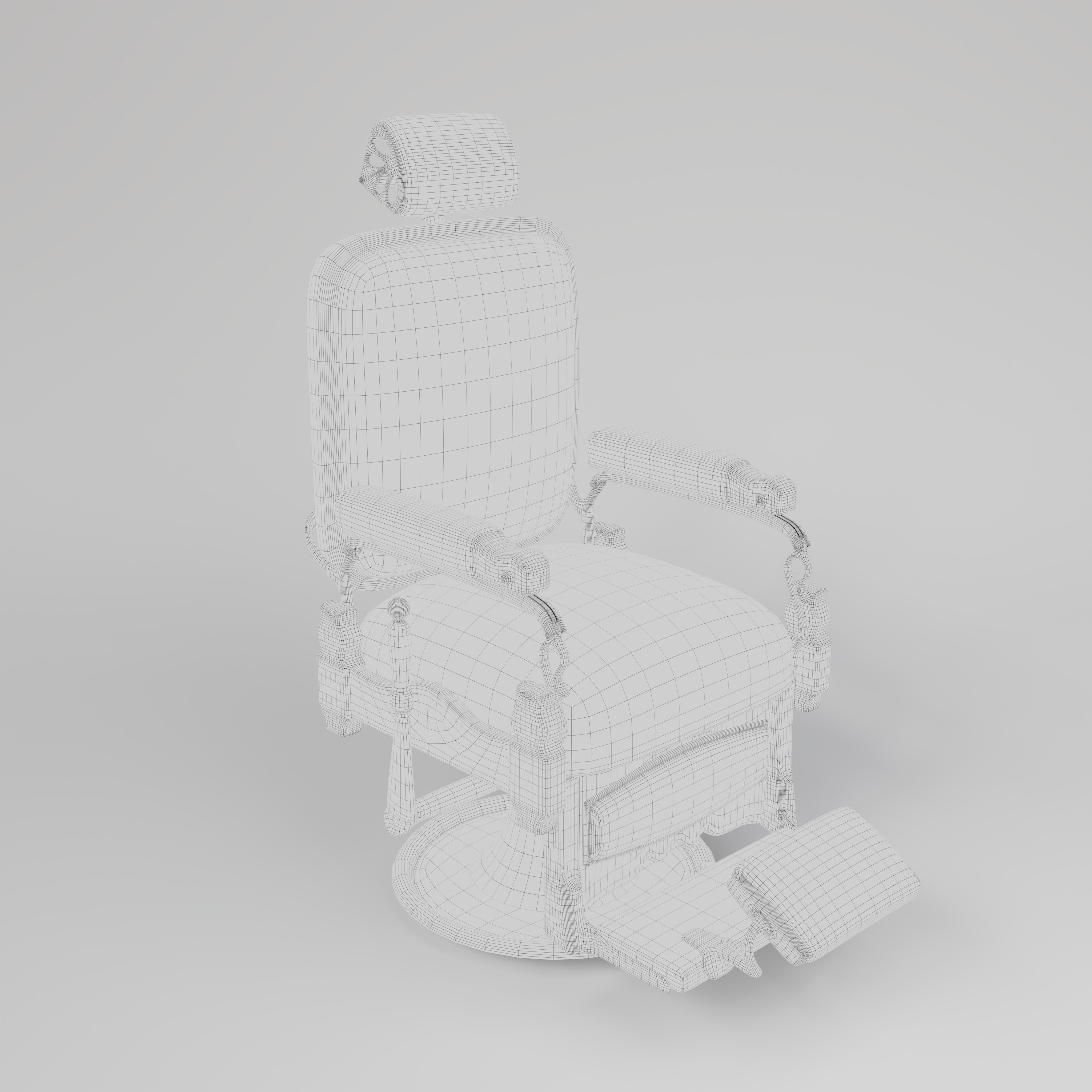 Low poly Salon Chair model Low-poly 3D model_4