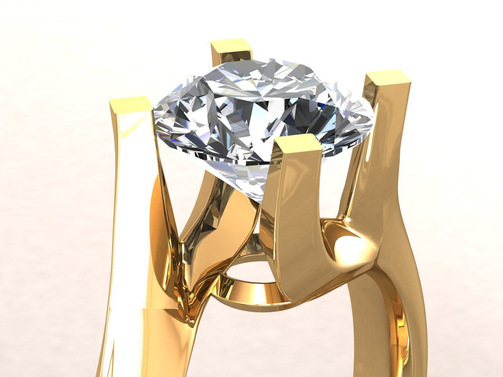 Valentine Solitaire Ring 1ct 3D print model_6