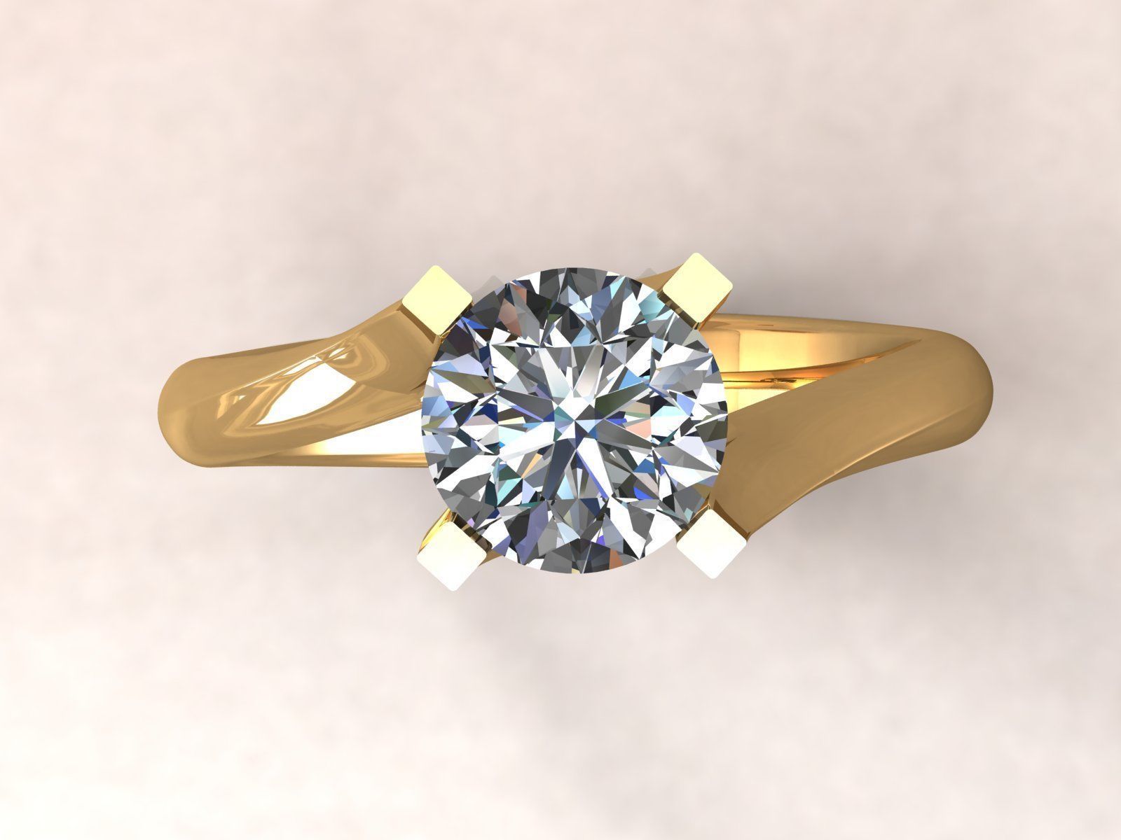 Valentine Solitaire Ring 1ct 3D print model_4