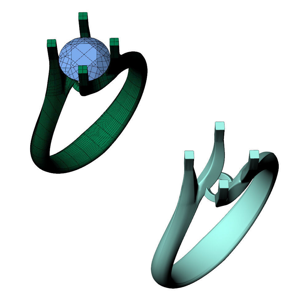 Valentine Solitaire Ring 1ct 3D print model_14