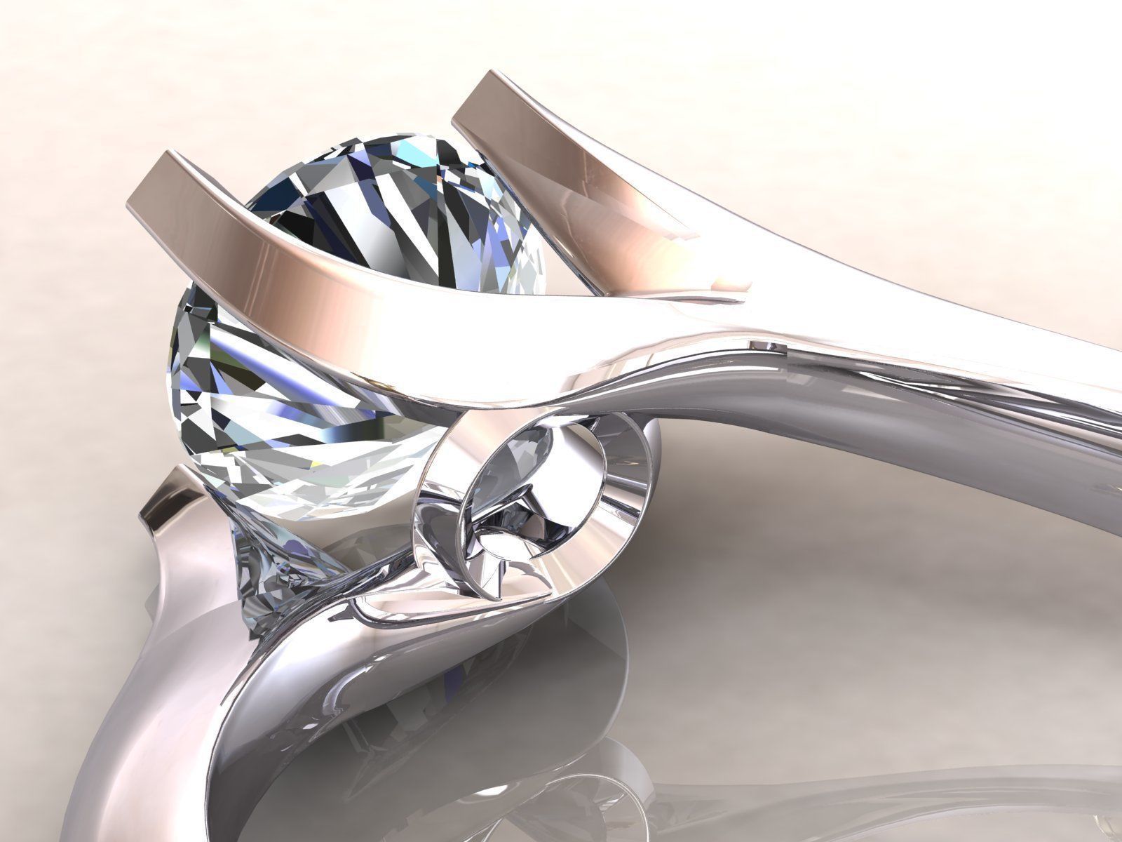 Valentine Solitaire Ring 1ct 3D print model_7