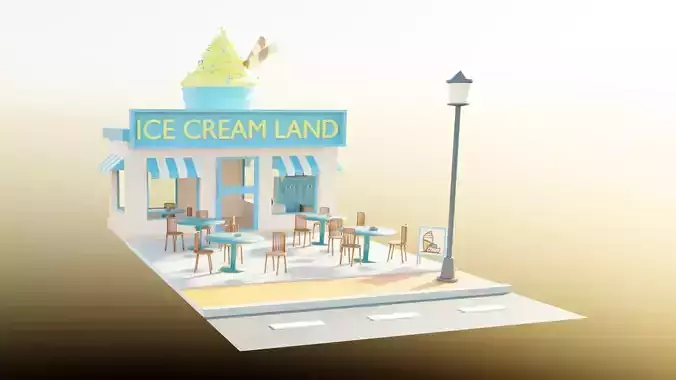 Ice Cream Shop Lowpoly