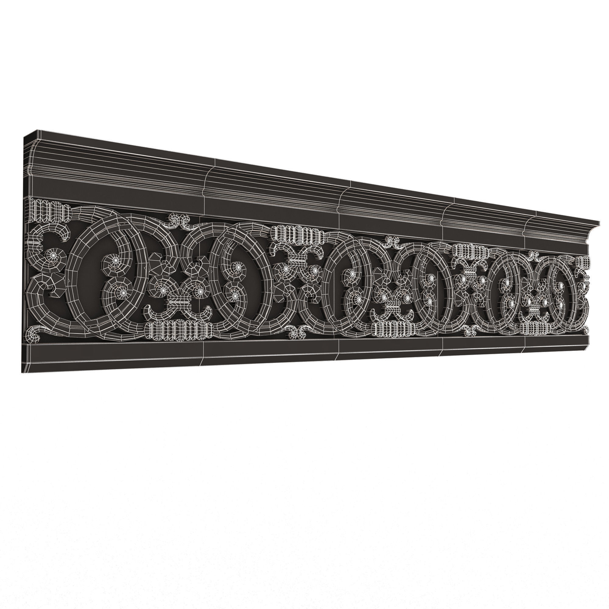 Cornice Decoration Molding 08 Low-poly 3D model_15