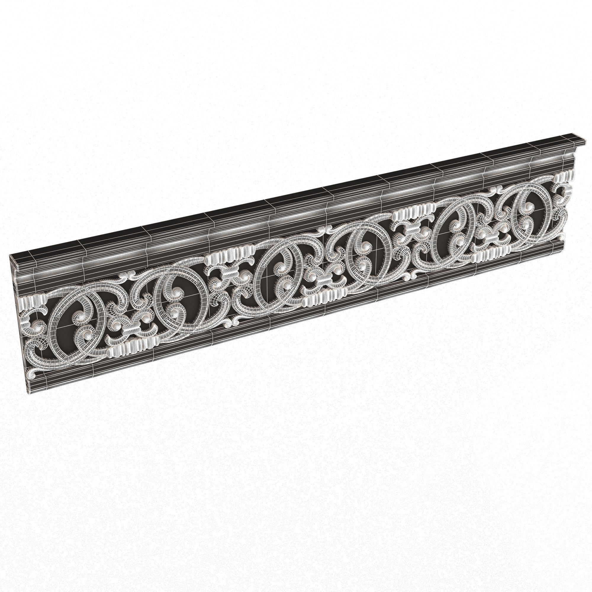 Cornice Decoration Molding 08 Low-poly 3D model_7