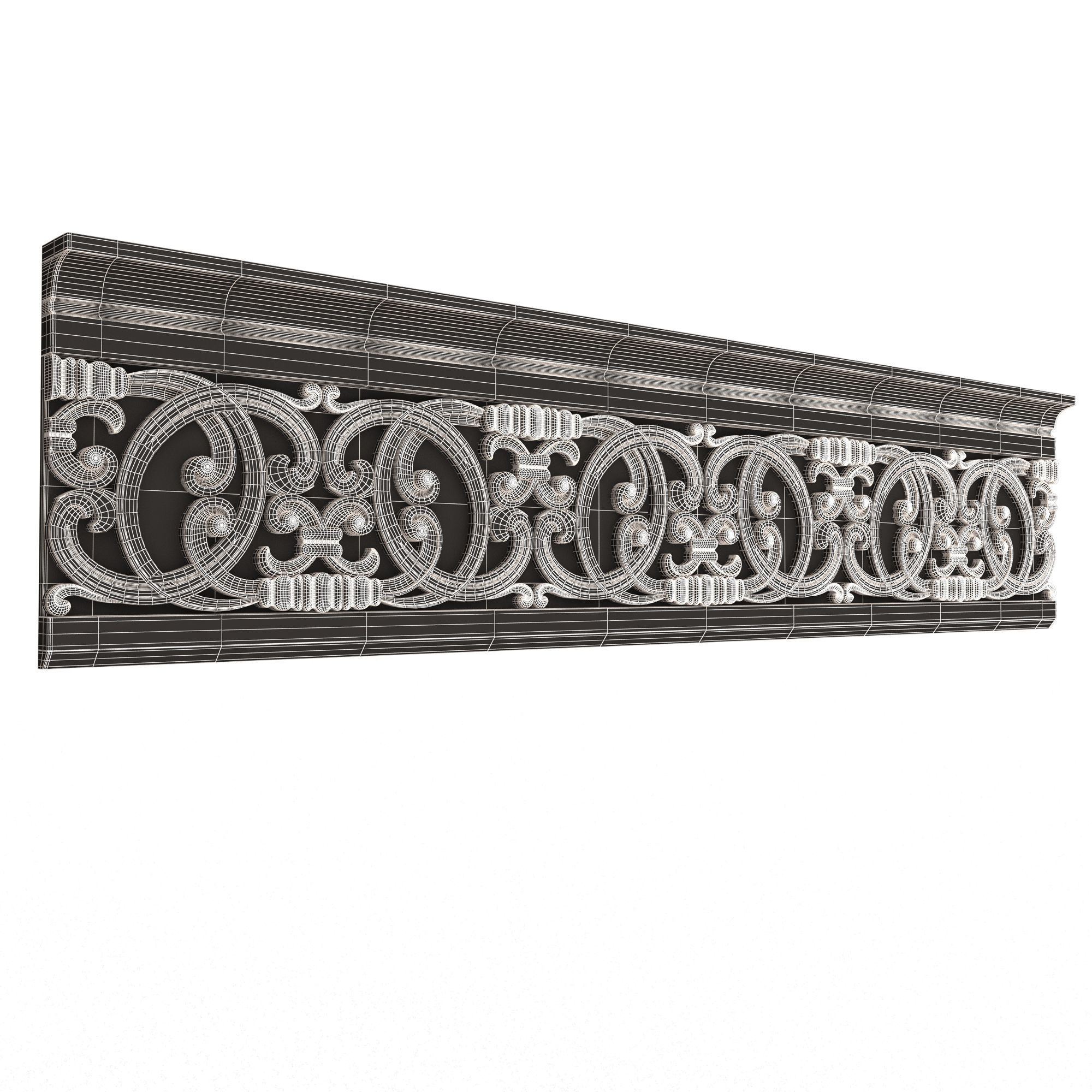 Cornice Decoration Molding 08 Low-poly 3D model_9