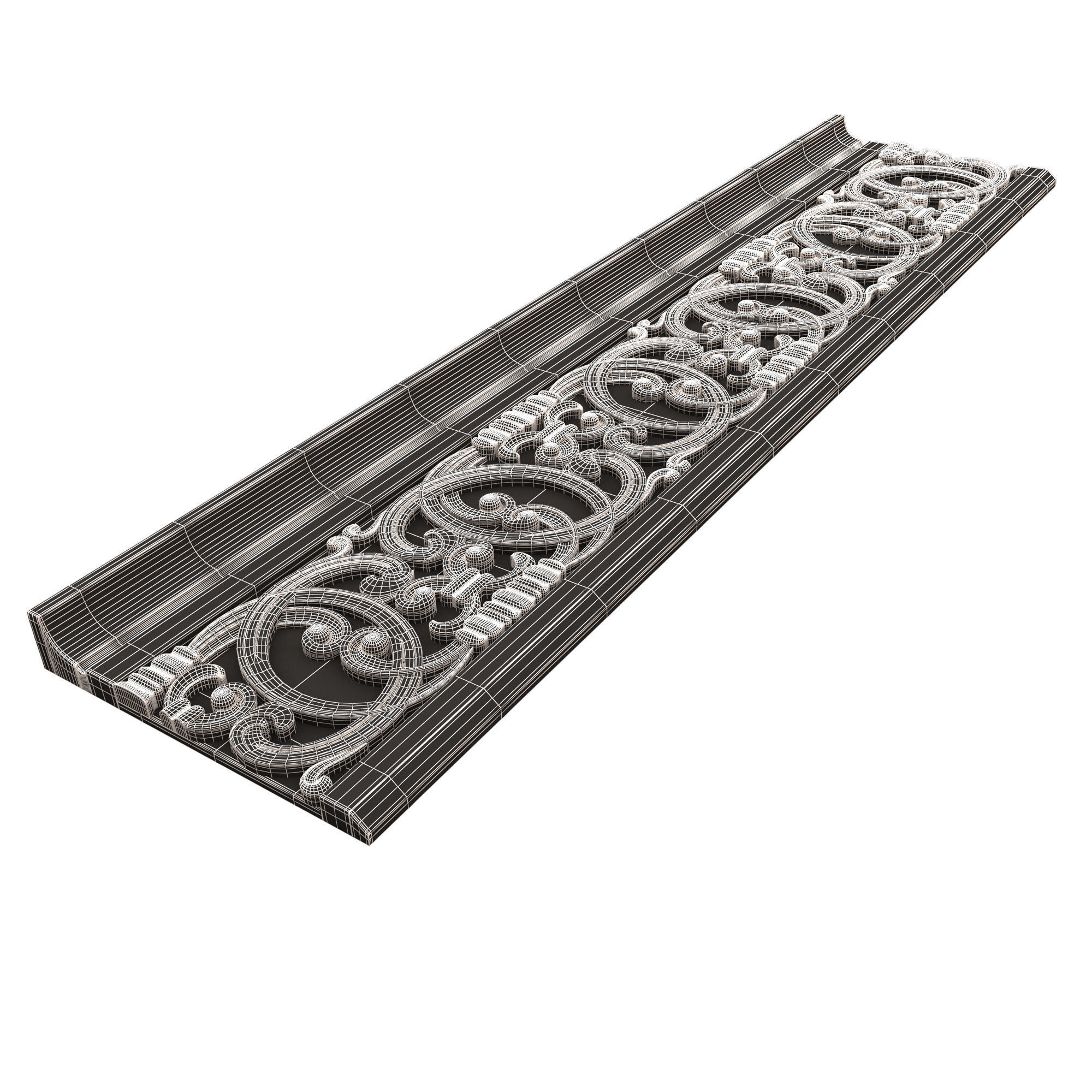Cornice Decoration Molding 08 Low-poly 3D model_11