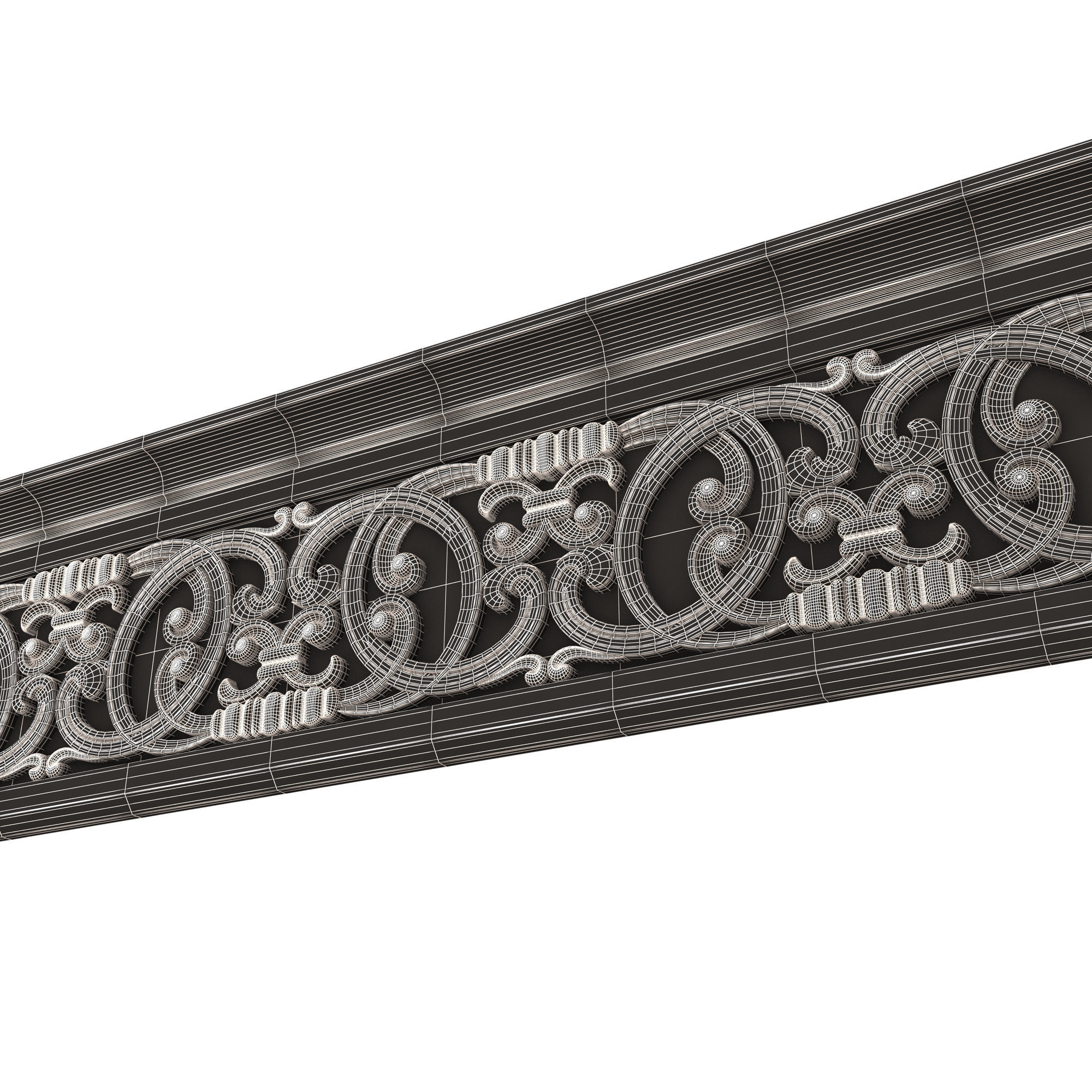 Cornice Decoration Molding 08 Low-poly 3D model_10