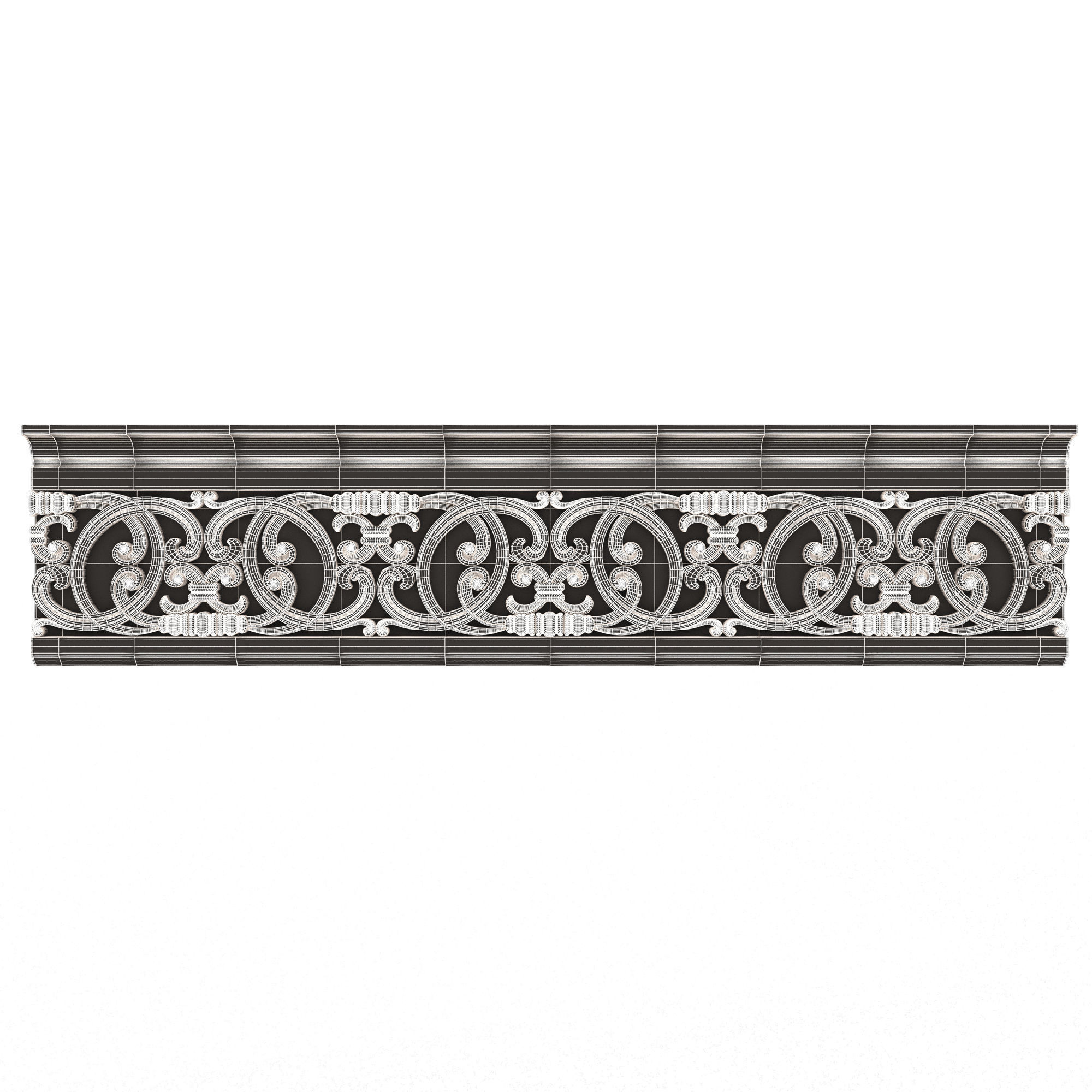 Cornice Decoration Molding 08 Low-poly 3D model_6
