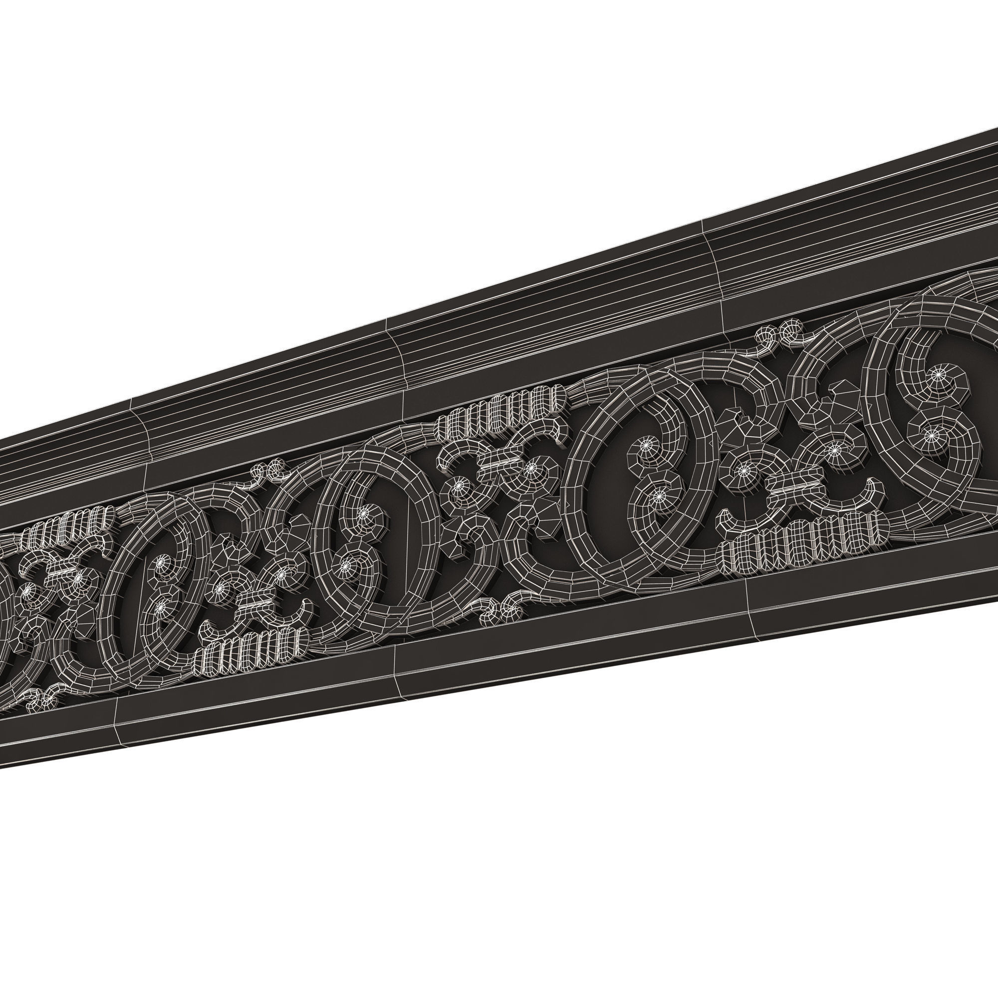 Cornice Decoration Molding 08 Low-poly 3D model_16