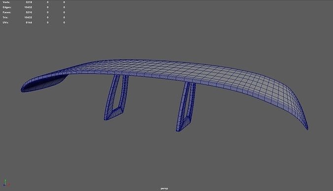 Car Spoiler 017 Low-poly 3D model 7