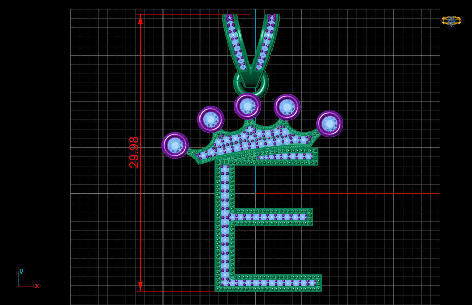 E letter pendant 3D print model_18