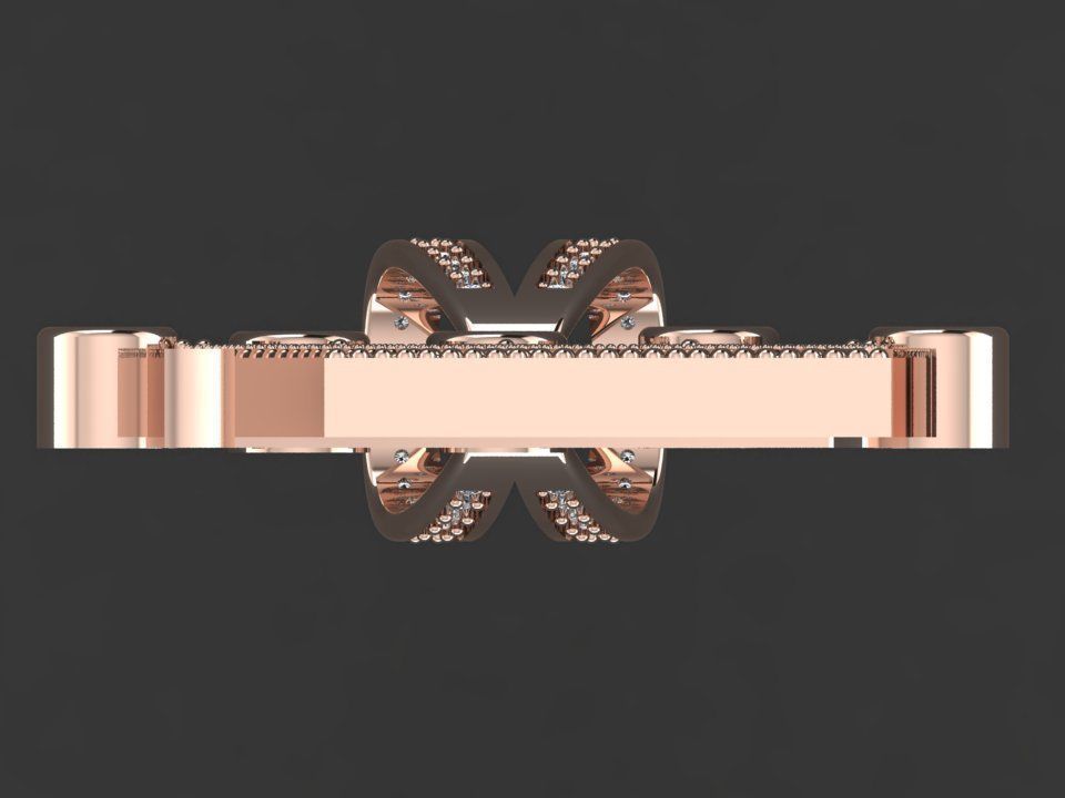 E letter pendant 3D print model_12