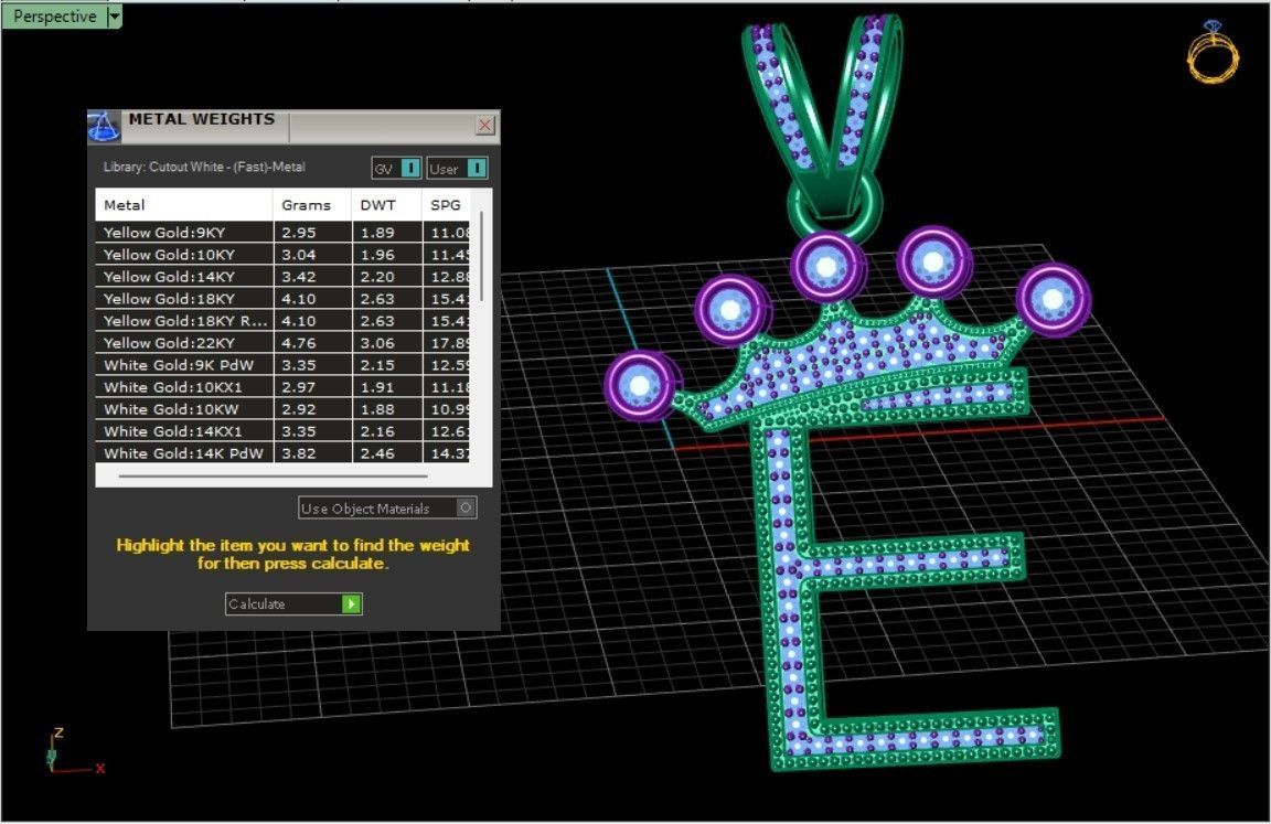 E letter pendant 3D print model_5