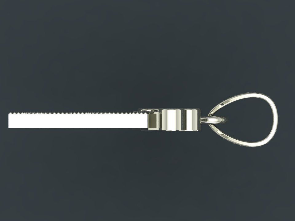 E letter pendant 3D print model_7