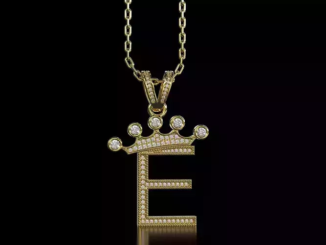 E letter pendant 3D print model