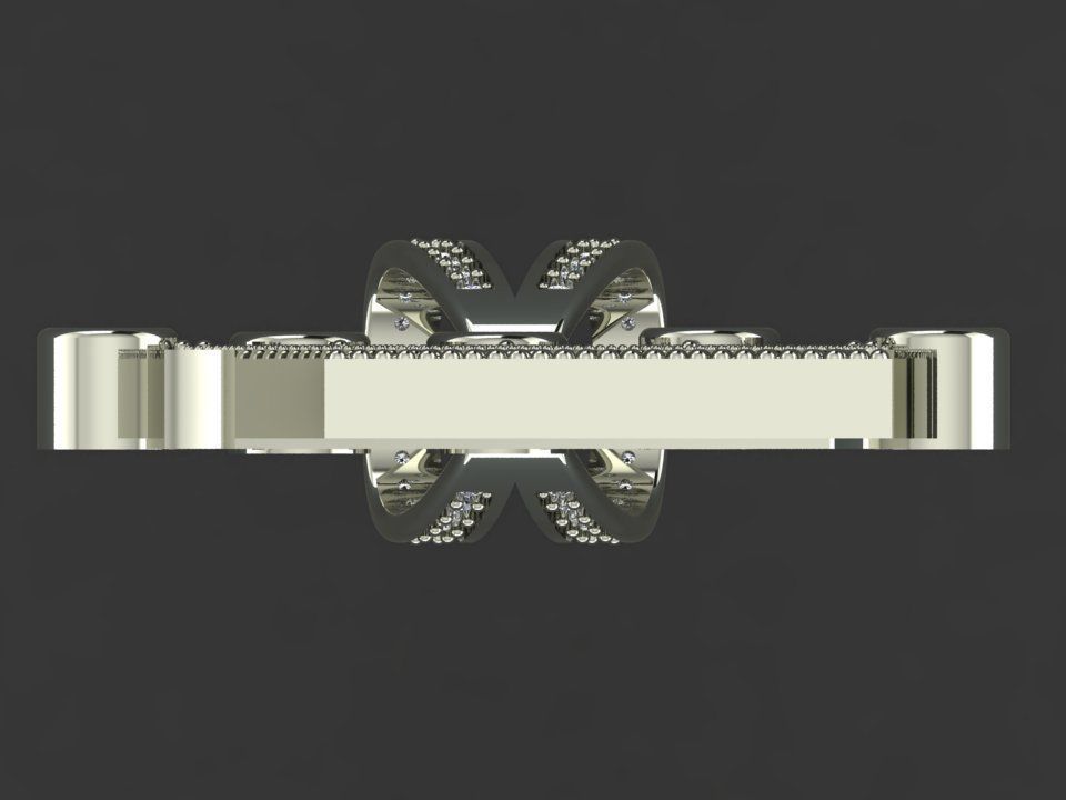 E letter pendant 3D print model_11