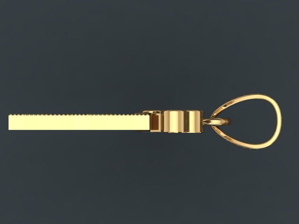 E letter pendant 3D print model_9