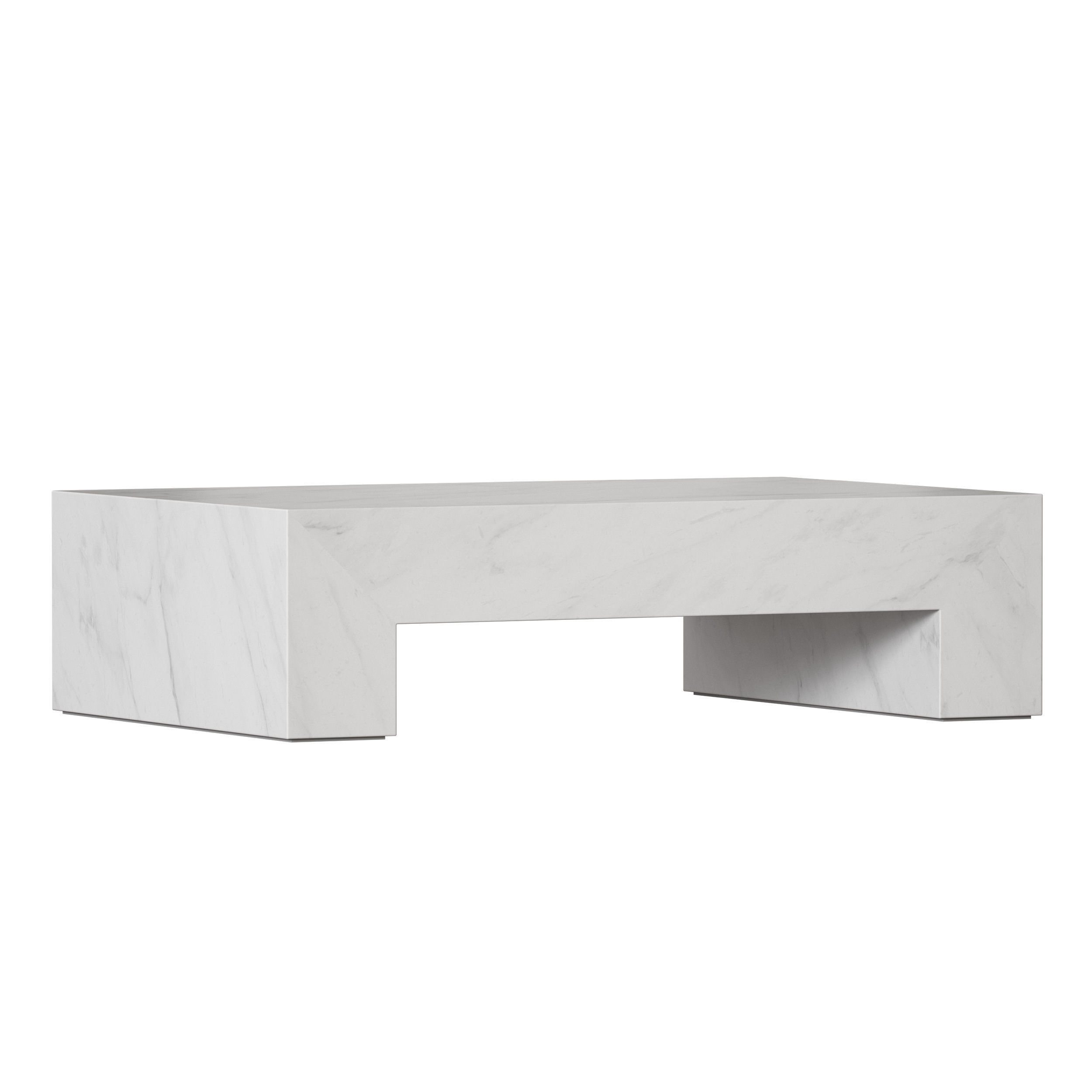 Paramount Gray and White Marble Coffee Table Crate and Barrel 3D model_1