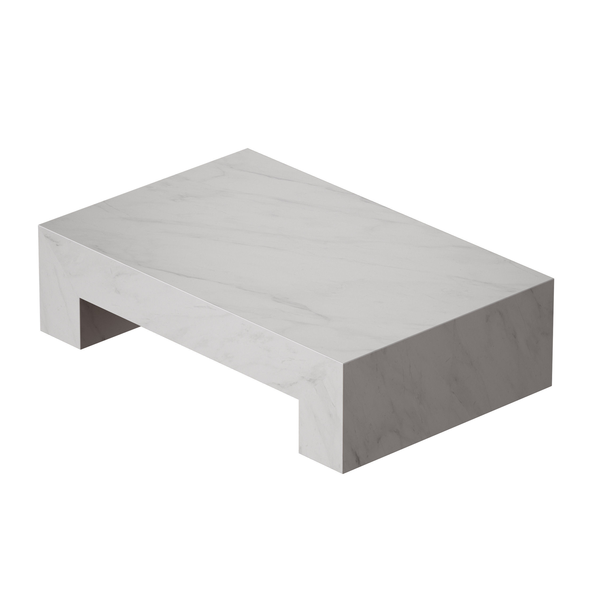 Paramount Gray and White Marble Coffee Table Crate and Barrel 3D model_9