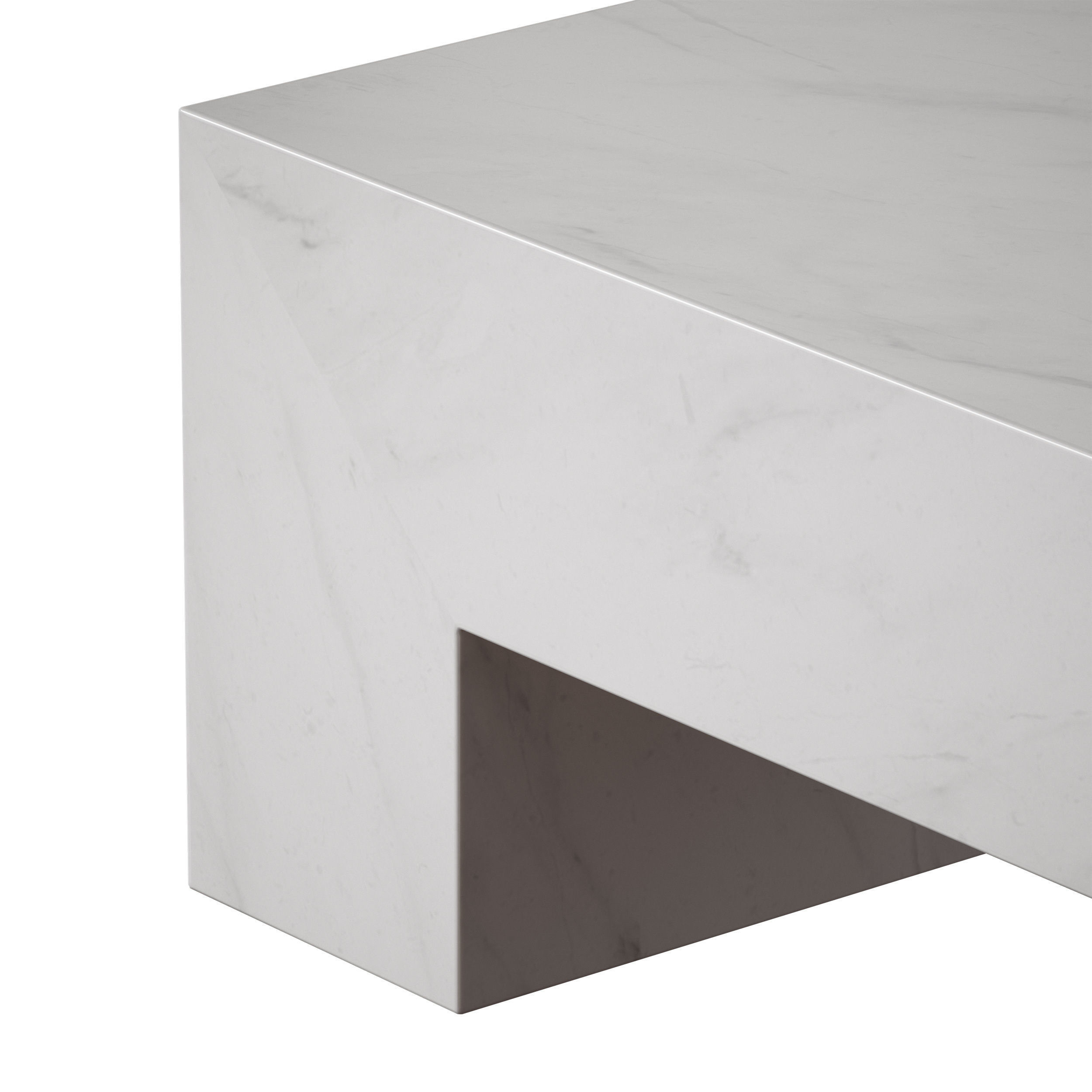 Paramount Gray and White Marble Coffee Table Crate and Barrel 3D model_12