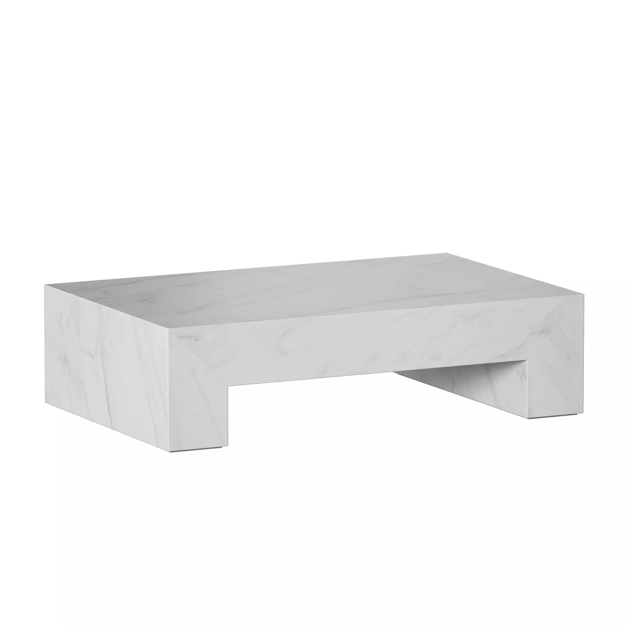 Paramount Gray and White Marble Coffee Table Crate and Barrel 3D model_0