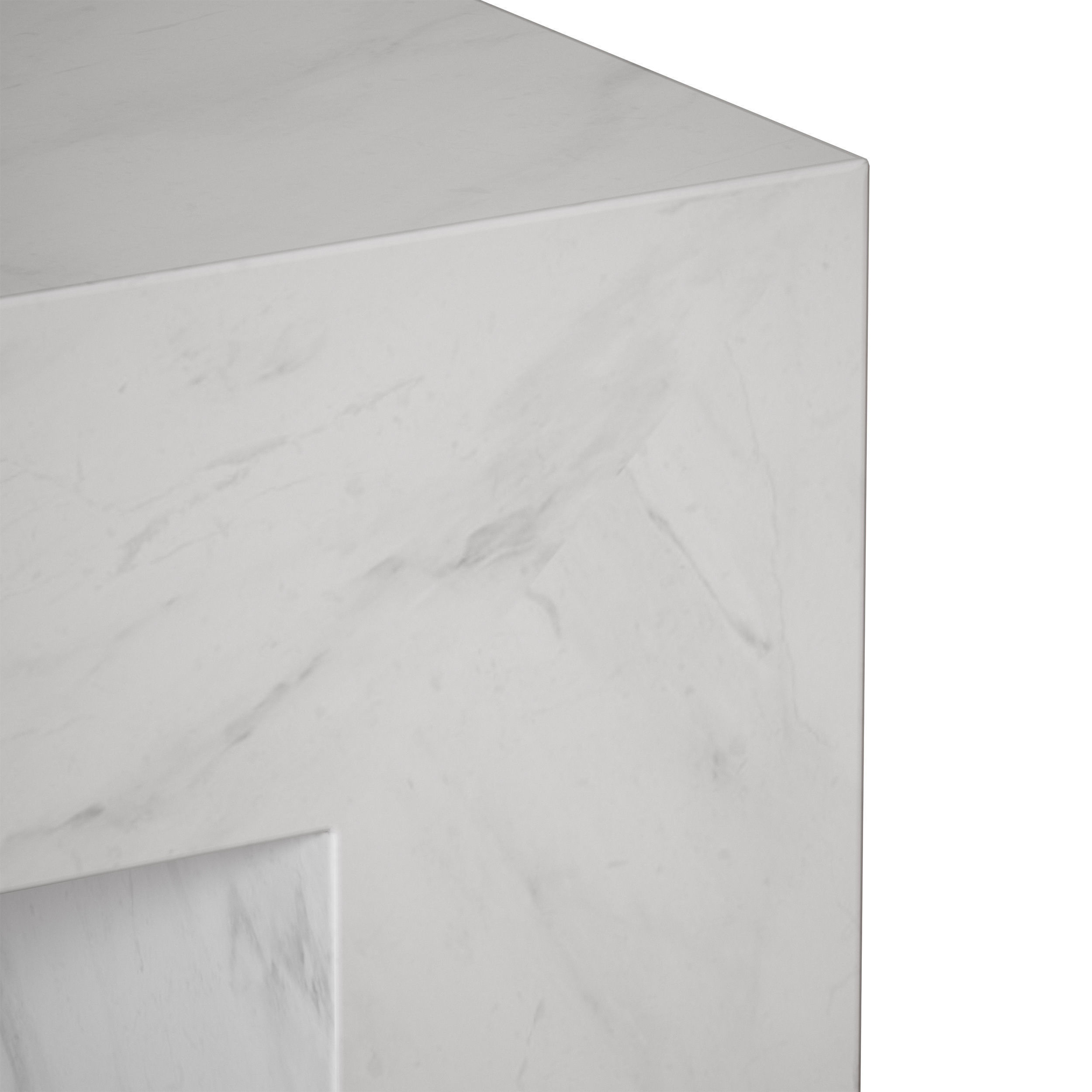 Paramount Gray and White Marble Coffee Table Crate and Barrel 3D model_13