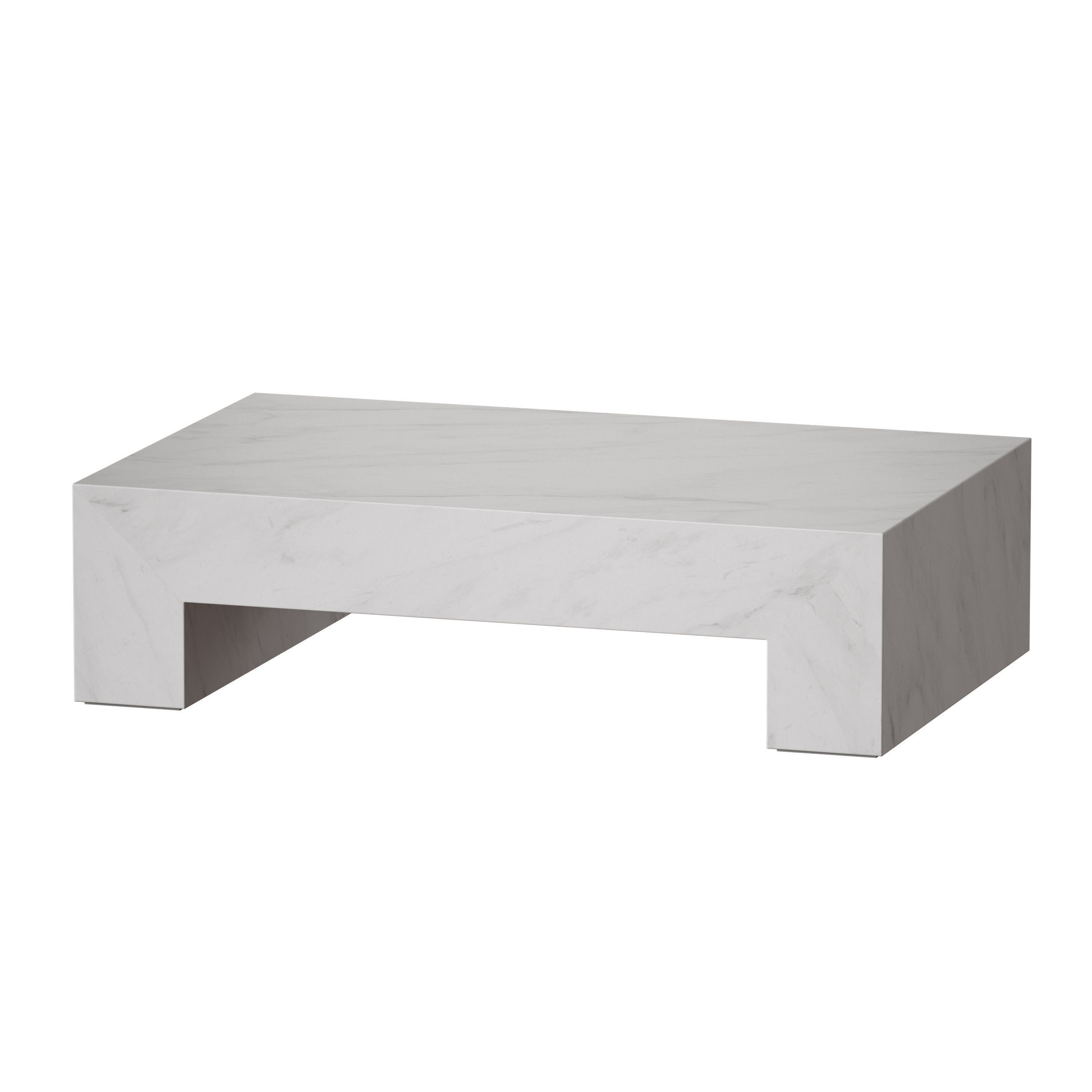 Paramount Gray and White Marble Coffee Table Crate and Barrel 3D model_6