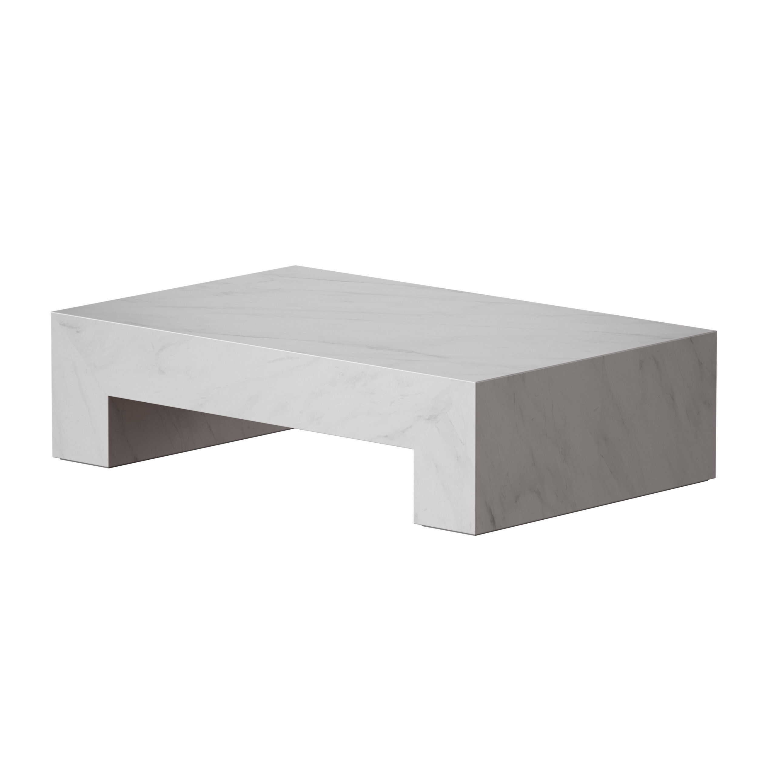 Paramount Gray and White Marble Coffee Table Crate and Barrel 3D model_7