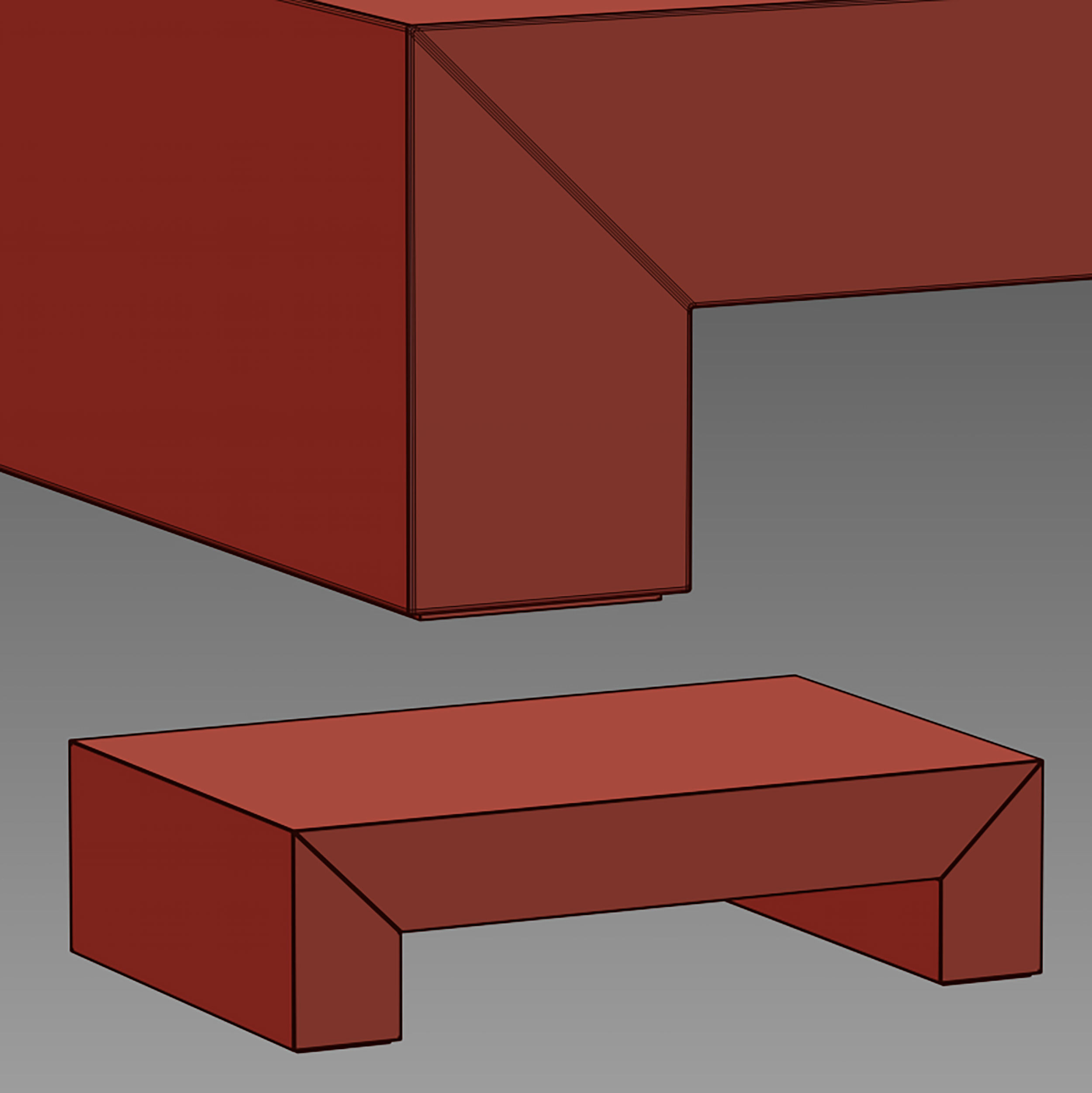 Paramount Gray and White Marble Coffee Table Crate and Barrel 3D model_15