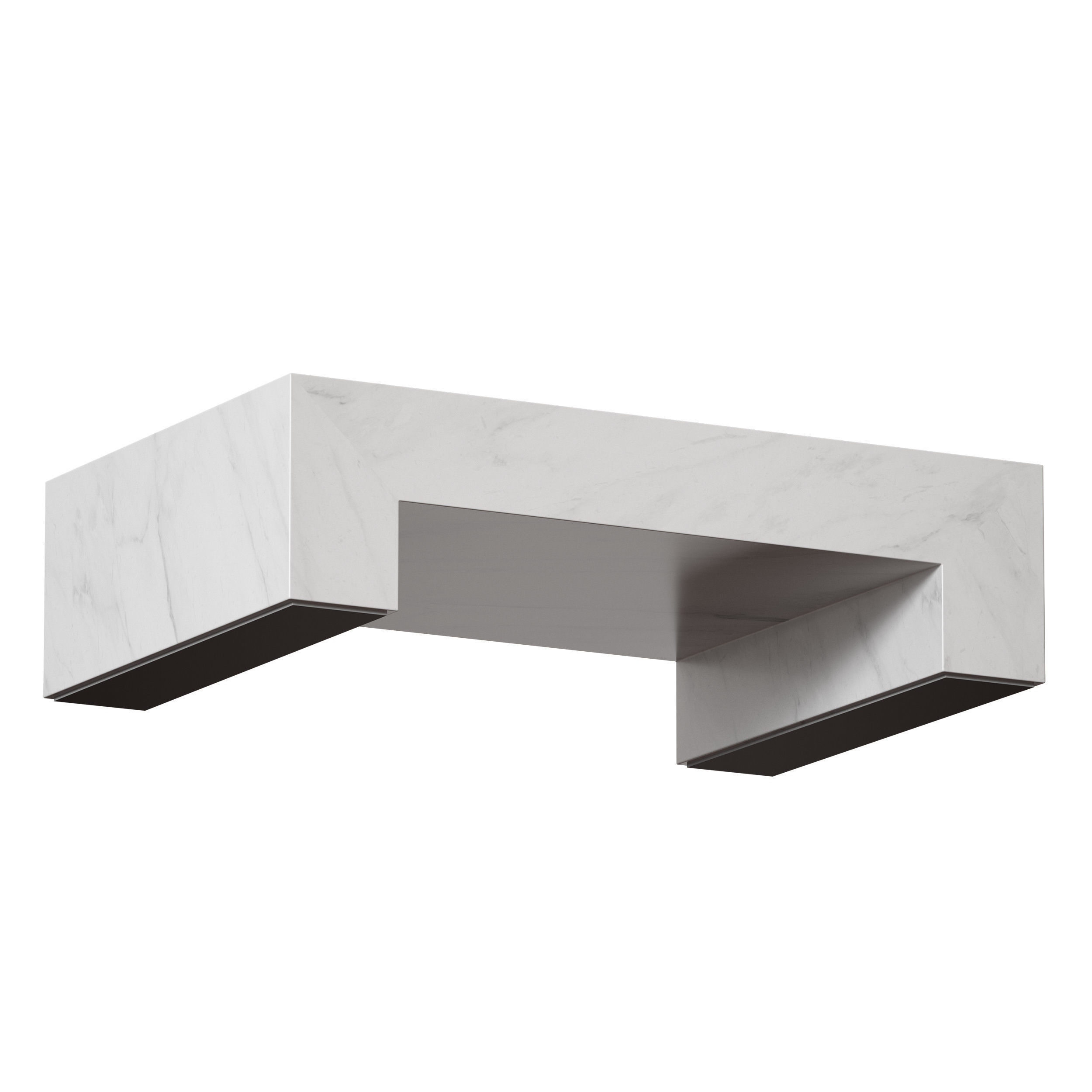 Paramount Gray and White Marble Coffee Table Crate and Barrel 3D model_2