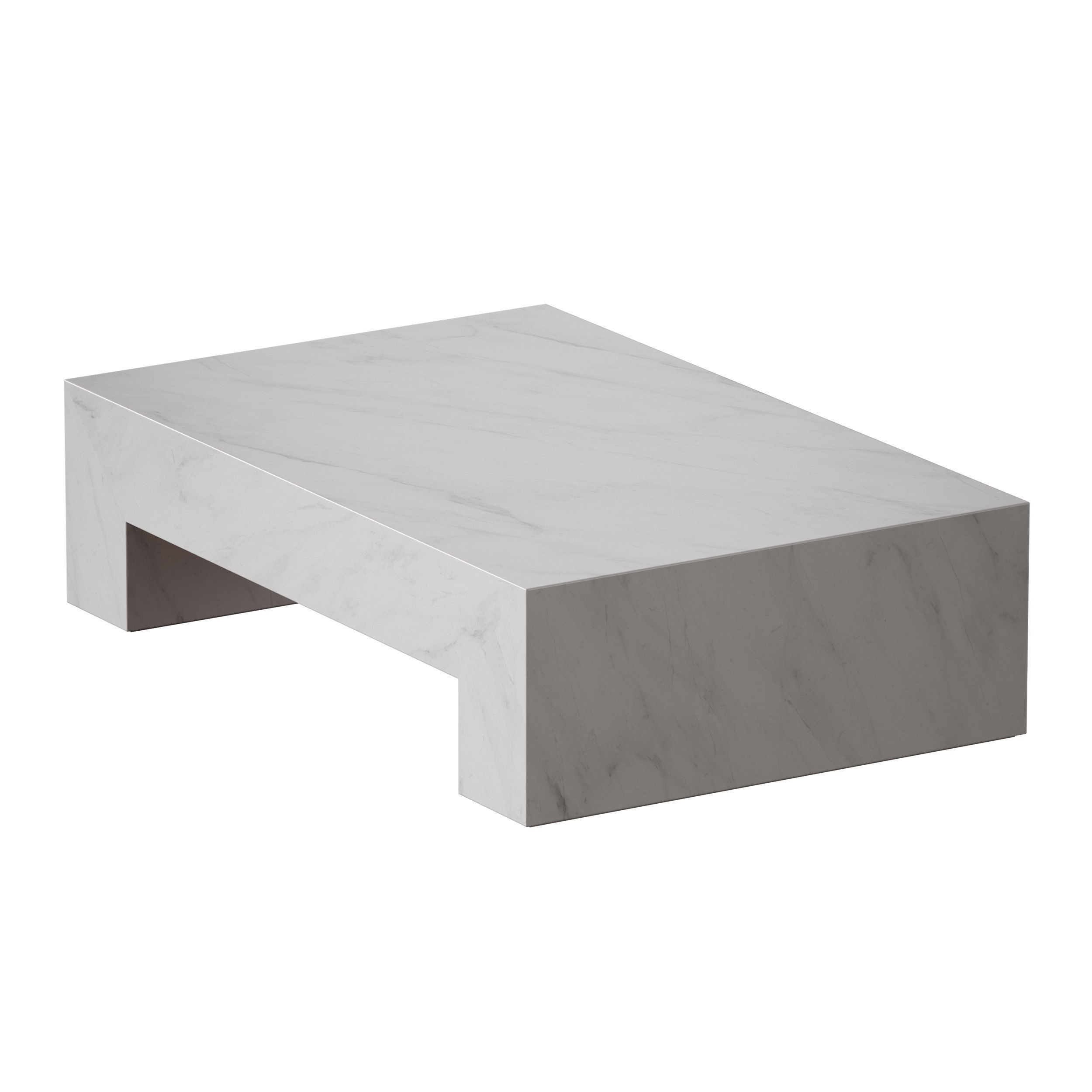 Paramount Gray and White Marble Coffee Table Crate and Barrel 3D model_10