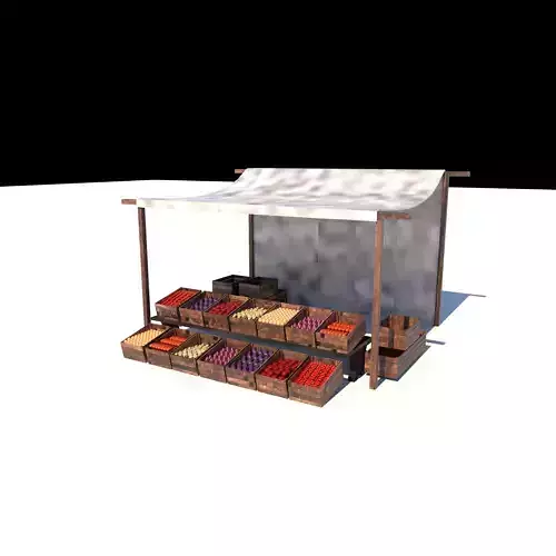 market stall Low-poly 3D model