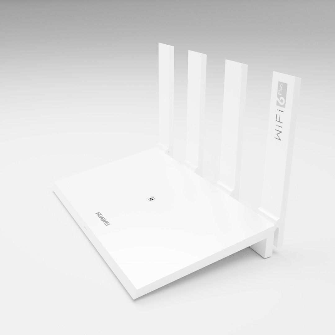 Wifi AX3 Quad-Core Low-poly 3D model_1