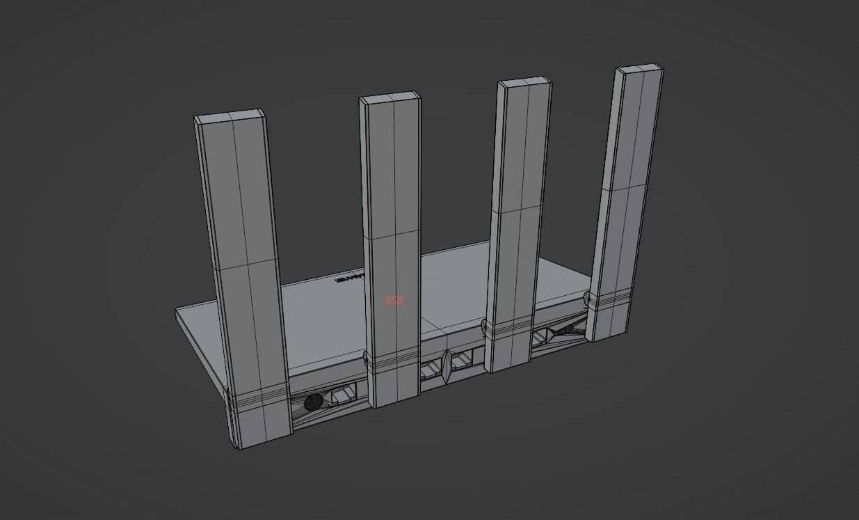 Wifi AX3 Quad-Core Low-poly 3D model_10