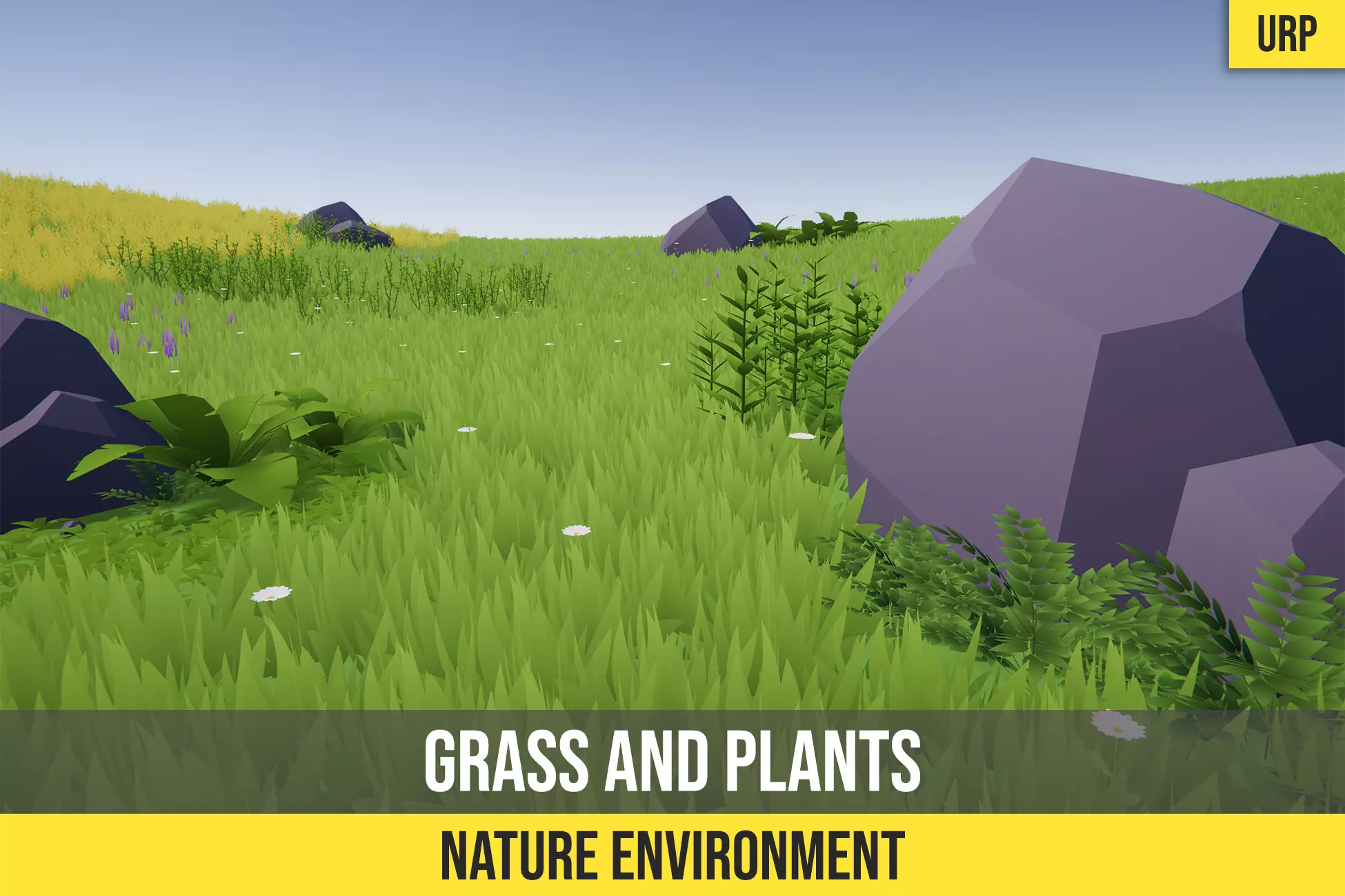 Low Poly Cartoon Grass and Plants for Unity and Unreal Engine Low-poly 3D model_0