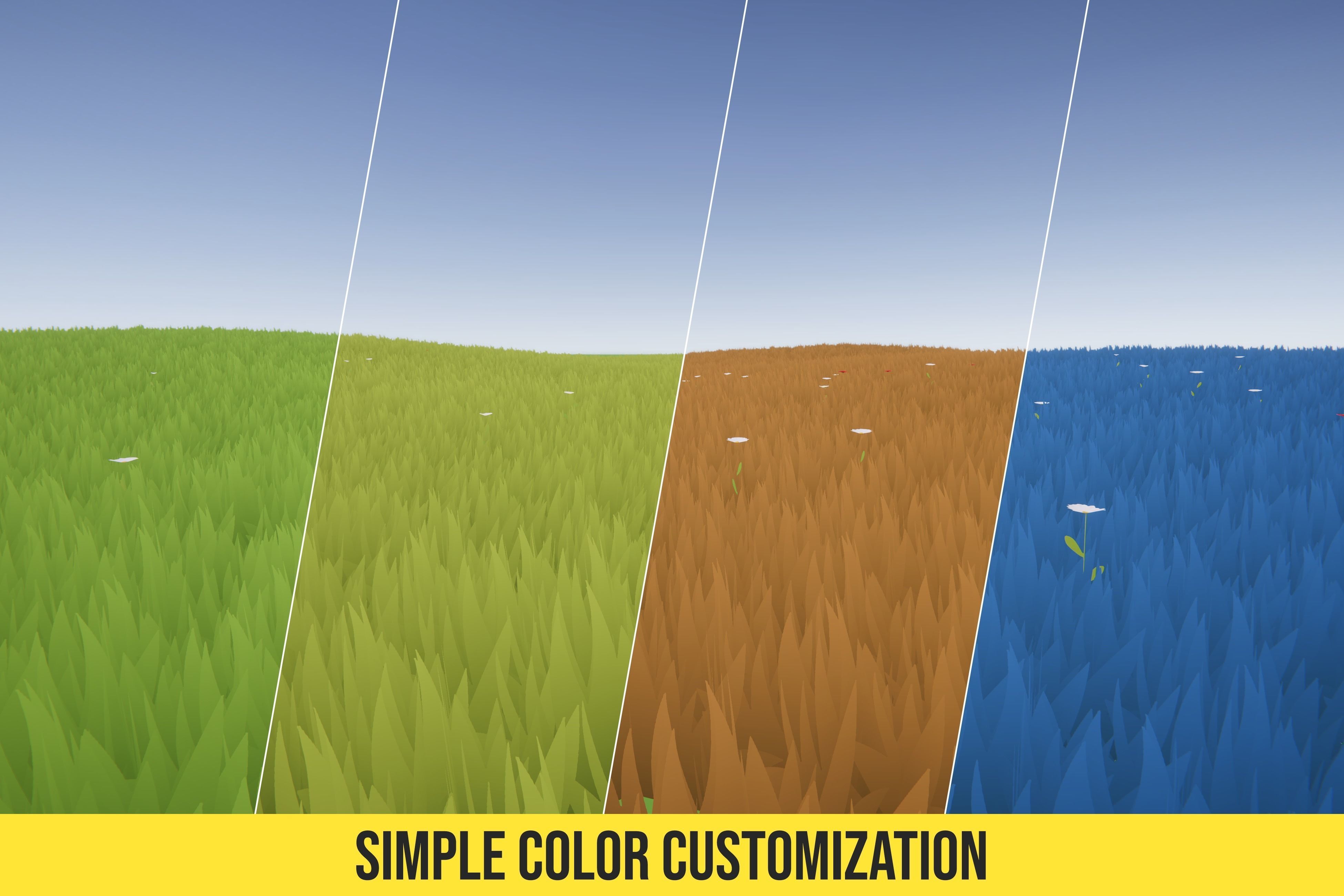 Low Poly Cartoon Grass and Plants for Unity and Unreal Engine Low-poly 3D model_3