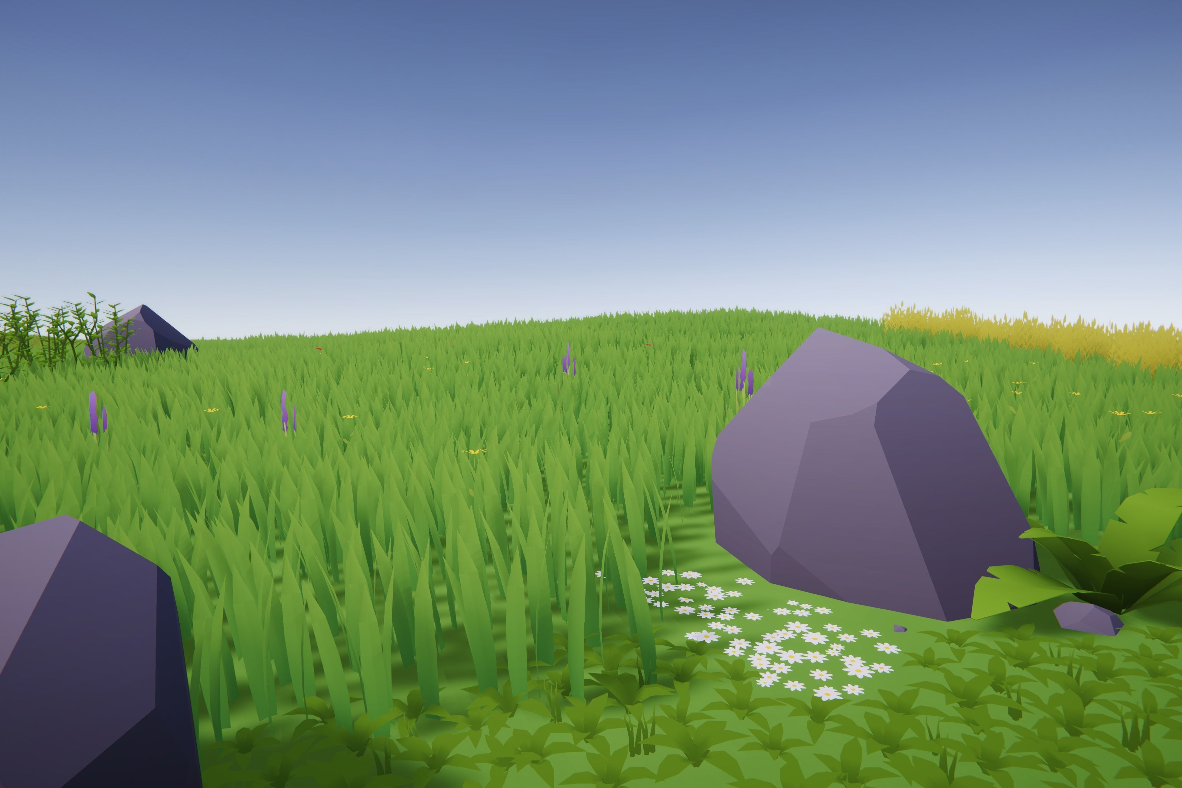 Low Poly Cartoon Grass and Plants for Unity and Unreal Engine Low-poly 3D model_5