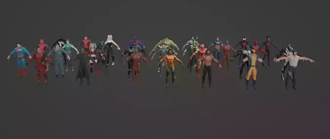 Super Hero Package Fortnite Skins Low-poly 3D model