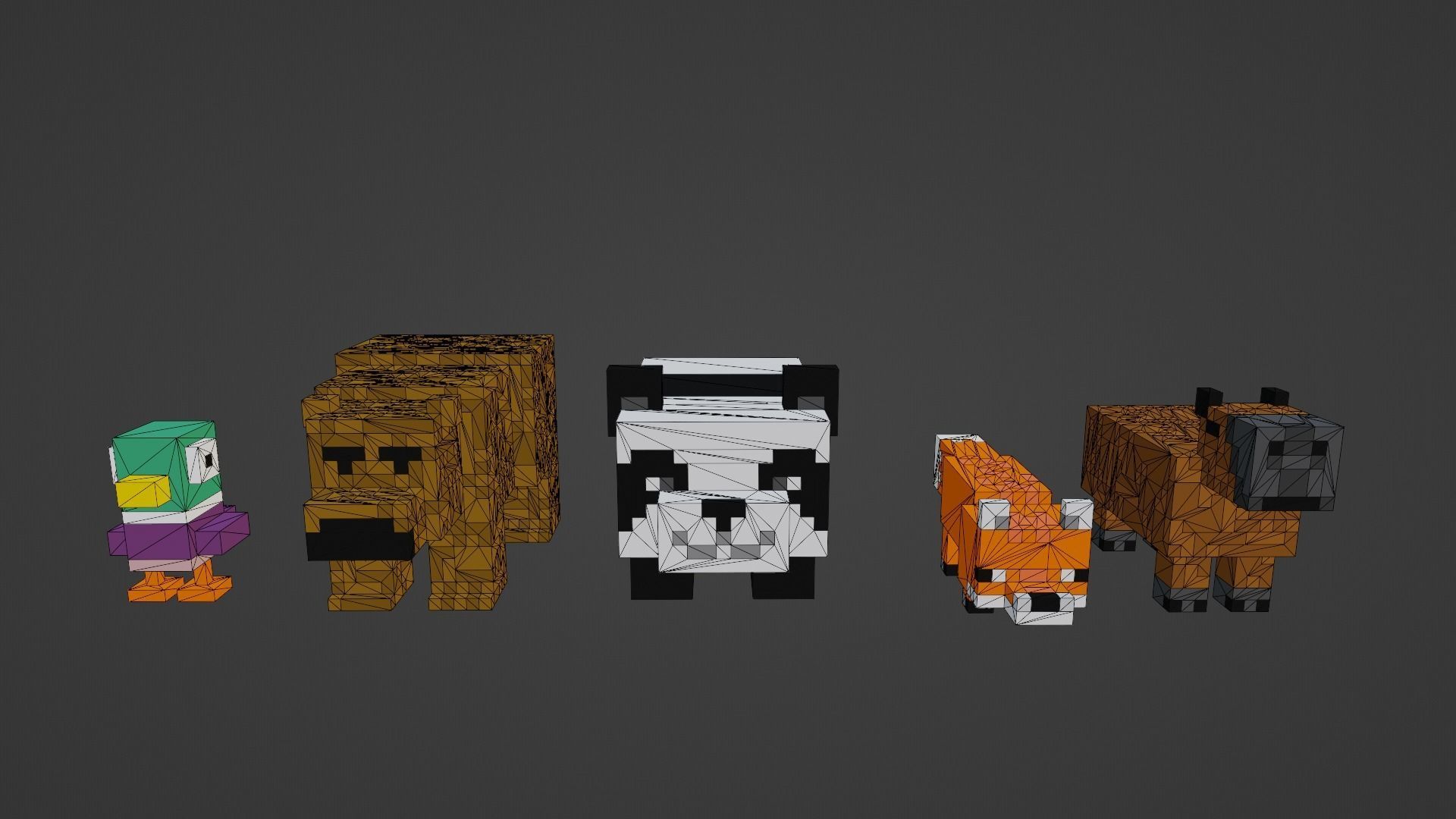 Minecraft Animals Low-poly 3D model_12