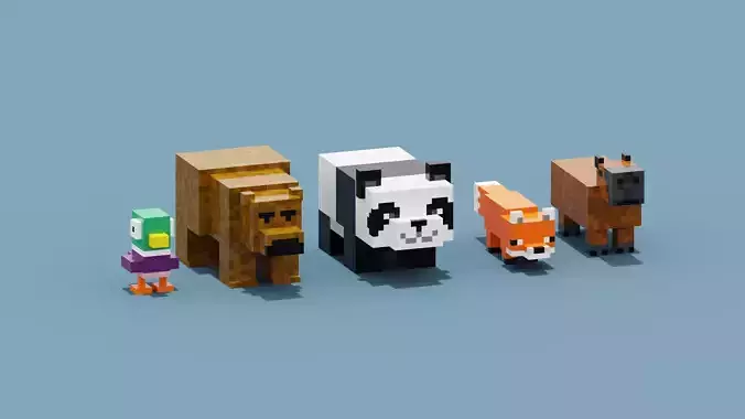 Minecraft Animals Low-poly 3D model