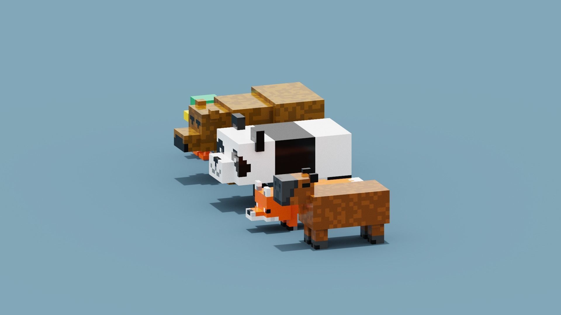 Minecraft Animals Low-poly 3D model_3