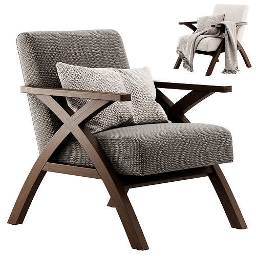 Trishawn Upholstered Armchair by Ebern Designs 3D model