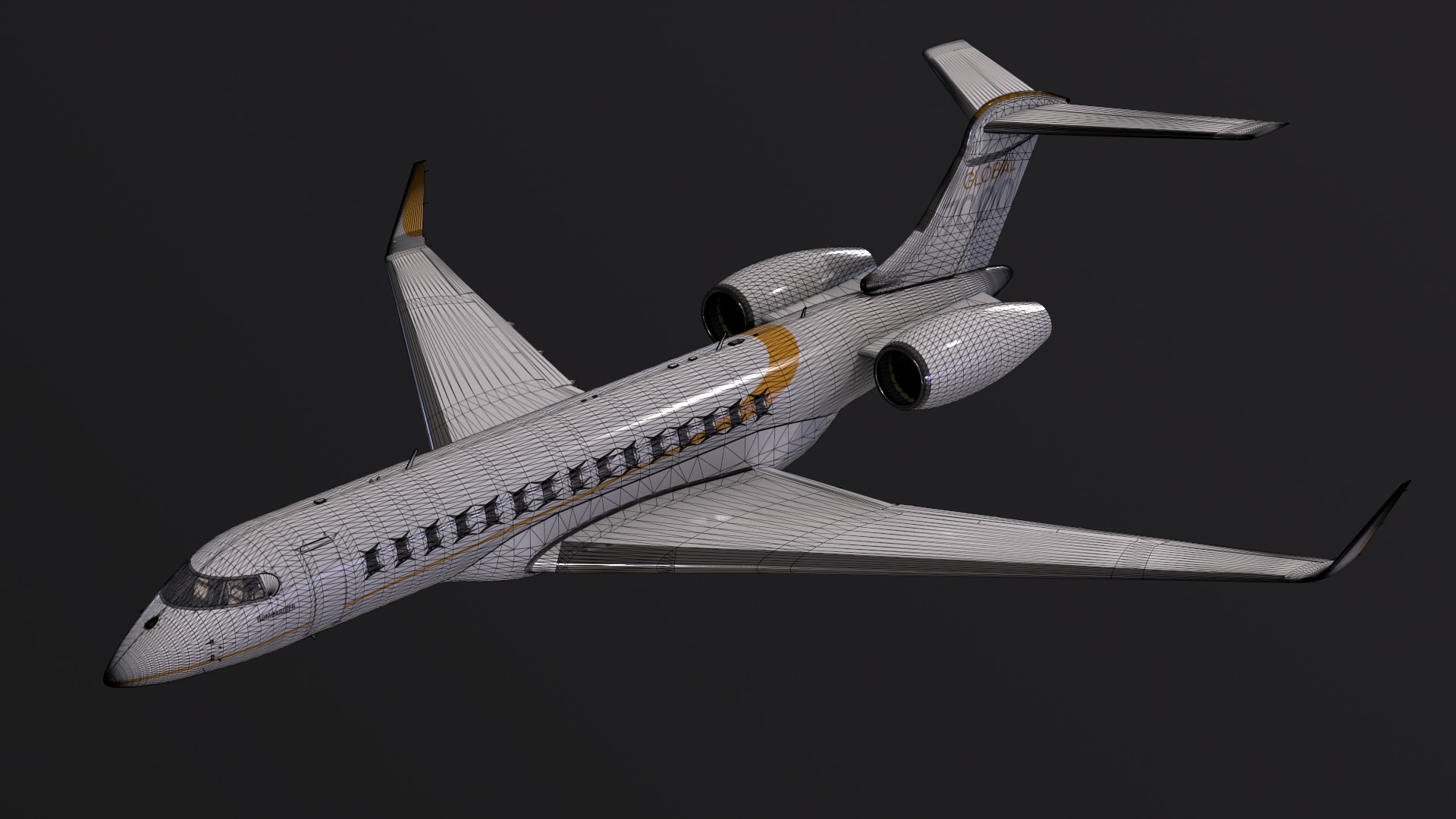 Bombardier global 7000 Low-poly 3D model_4