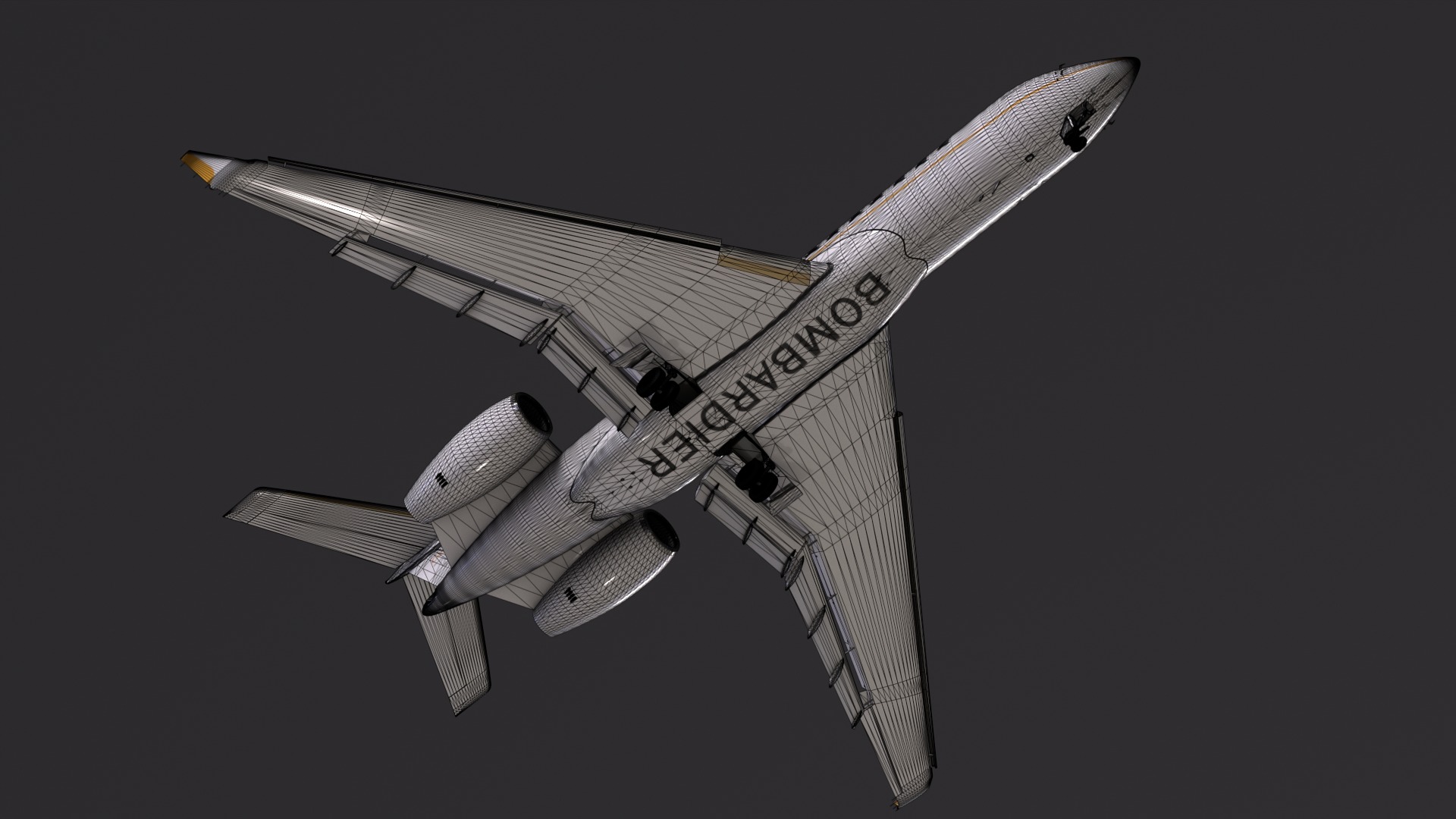 Bombardier global 7000 Low-poly 3D model_16