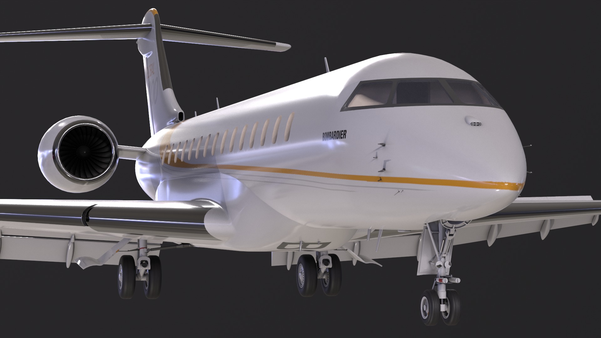 Bombardier global 7000 Low-poly 3D model_11
