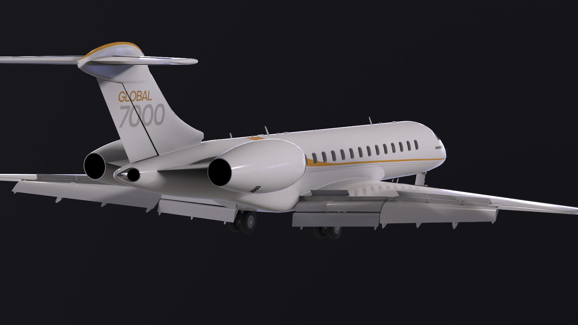 Bombardier global 7000 Low-poly 3D model_8