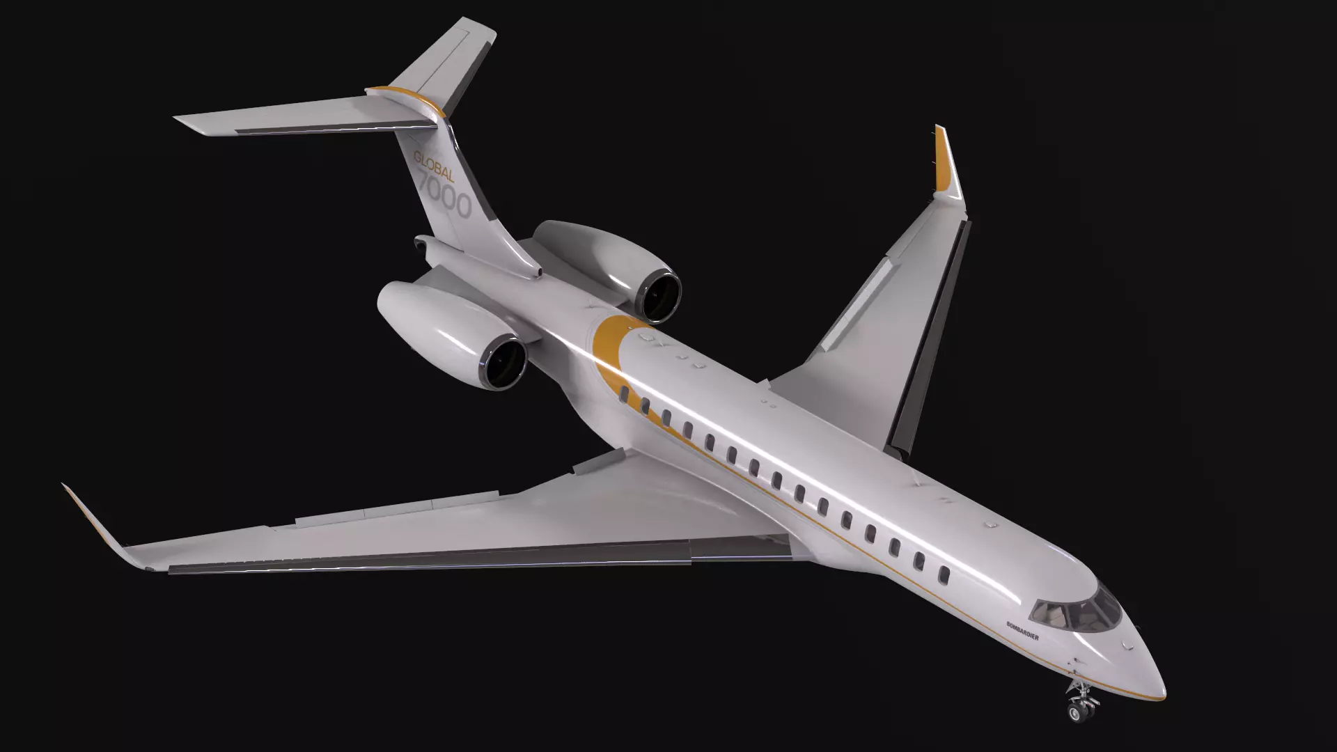 Bombardier global 7000 Low-poly 3D model_0